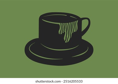 Dirty coffee cup. stained mug. Hot beverage illustration