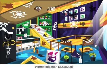Dirty Cozy Lounge Bars with Display Bottle, Artistic Art in the Walls, Table Chair Barm, Ceiling Lamps, Upstairs for Vector Room Ideas