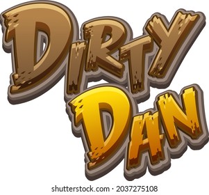 Dirty Dan logo text design illustration