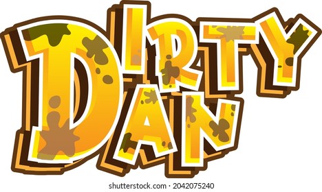 Dirty Dan logo text design illustration