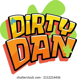 Dirty Dan logo text design illustration
