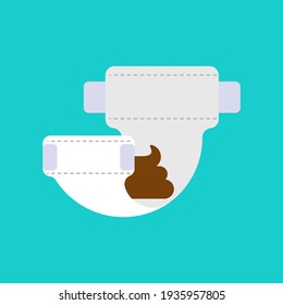 Dirty Diaper isolated. Baby nappy. infant underpants vector illustration