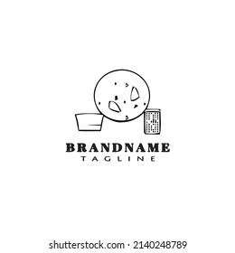 dirty dishes logo cartoon icon design template black modern isolated vector illustration