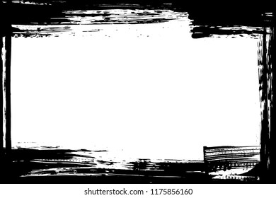 Dirty distressed paint brush abstract grunge frame