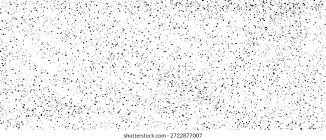 Padrão sem emenda pontilhado sujo. Polvilhas grunge preto e branco, partículas, pó e salpicos papel de parede. Ruído de socorro grão fundo repetitivo. 