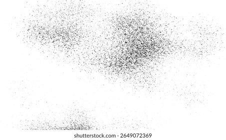 Sujo ou pó filme grão speck grão grão grão cobertura grunge no fundo branco grão partículas de ruído abstrata grunge preto e branco afligido textura