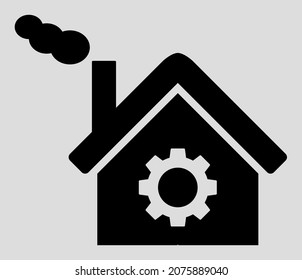 Dirty factory vector illustration. An isolated flat icon illustration of dirty factory with nobody.