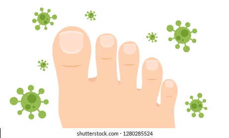 dirty foot cartoon vector. free space for text. wallpaper. disease vector.