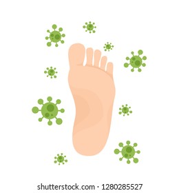 dirty foot cartoon vector. free space for text. wallpaper. disease vector.