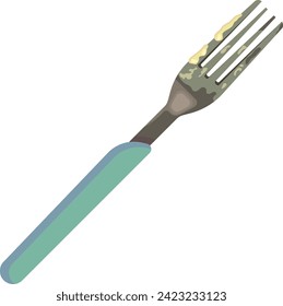 Dirty Fork with butter vector illustration