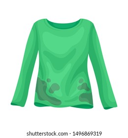 Dirty green jacket. Vector illustration on a white background.