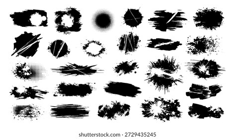 Plano de fundo abstrato dos traçados de pincel de tinta sujo e resistente