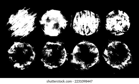 The dirty and grunge abstract ink element set. hand-drawn circle shape.