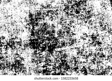Dirty grunge background. Black and white gloomy texture. Worn old surface. Pattern of cracks, chips, scuffs, scratches. Pattern for backdrops and design creation