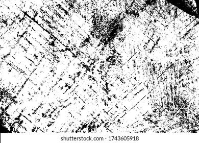 Dirty grunge background. Black and white gloomy texture. Worn old surface. Pattern of cracks, chips, scuffs, scratches. Pattern for backdrops and design creation