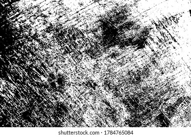 Fondo sucio de grunge. Textura oscura en blanco y negro. Se ha gastado la vieja superficie. Patrón de grietas, patatas fritas, escorias, arañazos. Patrón de fondo y creación de diseño