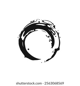 Dirty Grunge Circles Texture. Black Abstract Grunge Circe Frame. Vector Bruch Circle Design. Not AI