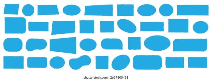 Dirty grunge paint brush shape collection. Hand drawn painted strokes box. Rectangle brush frame. Abstract rectangle brush frame collection. Rectangle borders collections. Vector illustration