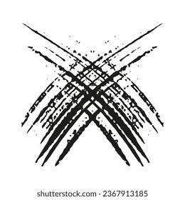 Textura sucia y gruesa. Accionamiento del pincel, efecto de salpicadura negra. Rasca De Resumen, Pincel De Tinta. Cráneo de color de agua. Elemento de diseño de pincel. Grimy Scrape. Ilustración de vectores aislados.