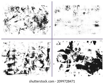 Dirty grunge style vector textures. Distressed grime elements. Rough ink graphic backgrounds. 