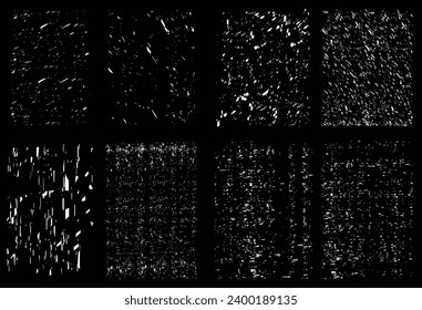 Dirty Grunge Textures Vektor Set Vektor detailliert Overlays stempeln Textur mit Wirkung Grunge, Grunge Bilder Textur schwarz. Dunkelwettermuster-Muster auf transparentem Hintergrund,