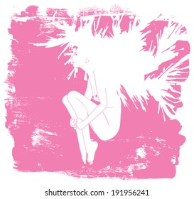 Dirty hairs girl levitate art fly beauty fashion