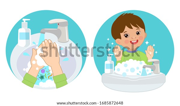 Dirty Hands Clear Hands Before After Stock Vector (Royalty Free ...