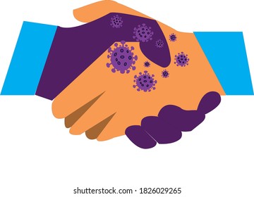 dirty handshake bring an virus concept. vector of handshake
