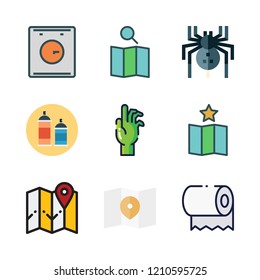 dirty icon set. vector set about zombie, spider, toilet paper and dishwasher icons set.