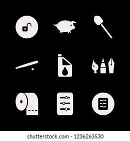 dirty icon. dirty vector icons set car oil, baseball, drawing painting tools and open lock