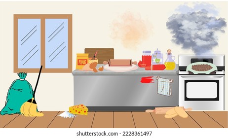 76 Messy Baking Kitchen Stock Vectors, Images & Vector Art | Shutterstock