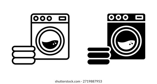 Dirty laundry Icon set. Symbol isolated white background. vector illustration. color editable.