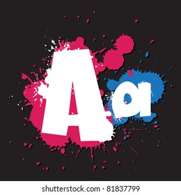 Dirty letter A. Vector illustration