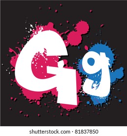 Dirty letter G. Vector illustration