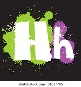 Dirty letter H. Vector illustration