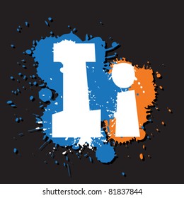 Dirty letter I. Vector illustration