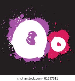 Dirty letter O. Vector illustration