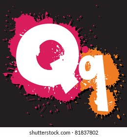 Dirty letter Q. Vector illustration