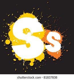 Dirty letter S. Vector illustration