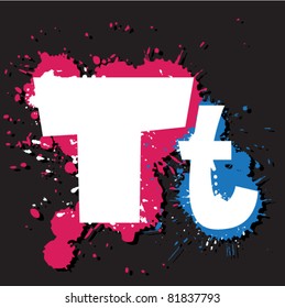 Dirty letter T. Vector illustration