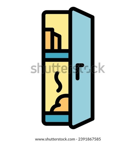 Dirty locker icon outline vector. School room. Can filled color flat