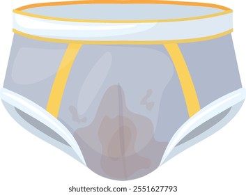 Dirty male underpants. Stinky wet clothes icon isolated on white background