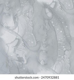 Patrón de suelo de mármol sucio. Acuarela de mármol oscuro. Fondo de color de agua gris. Fondo Sucio Sin Costura. Vector Plantilla Abstractas. Pintura de Rock gris. Mármol de tinta de alcohol oscuro. Patrón de Vector de líquido.