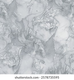 Dirty Marble Paint Texture. Grey Elegant Texture. Dark Alcohol Ink Repeat. Dirty Water Color Watercolor. Vector Seamless Template. Dark Tile Floor. Gray Abstract Watercolor. Gray Marble Background.