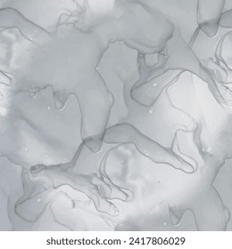 Dirty Marble Slate Texture. Gray Tile Wall. Gray Alcohol Ink Watercolor. Vector Seamless Template. Dark Elegant Grunge. Dark Marble Background. Dirty Gradient Watercolor. Dark Water Color Repeat.