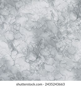 Dirty Marble Stone Pattern. Dark Rock Wall. Gray Marble Watercolor. Gray Water Color Watercolor. Dark Gradient Background. Dirty Alcohol Ink Marble. Vector Seamless Painting. Fluid Elegant Splash.