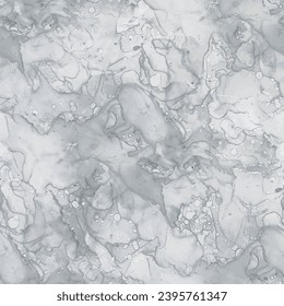 Dirty Marble Stone Pattern. Modern Abstract Painting. Gray Seamless Watercolor. Dirty Alcohol Ink Marble. Dark Water Color Watercolor. Dark Tile Floor. Grey Vector Splash. Gray Marble Background.