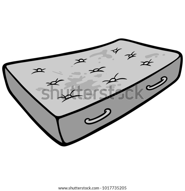 Dirty Mattress Illustration A vector cartoon illustration of a Dirty