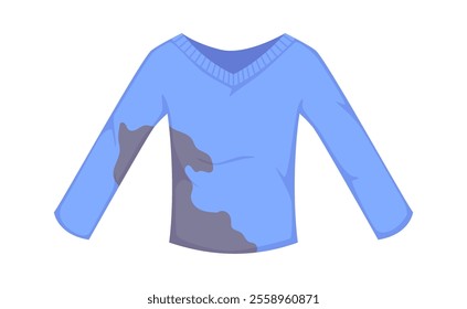 Dirty messy pullover clothing vector illustration