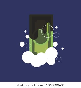 Dirty Money, Laundering Of Money. Vector - Illustration